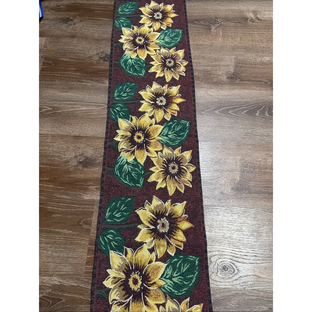 Vintage Tapestry Table Runner Sunflowers  53